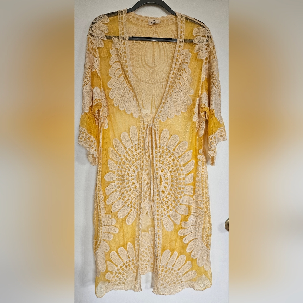 Ember Chic Yellow Lace Women’s Tunic or Cover Up